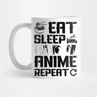 Eat Sleep Anime Repeat Mug